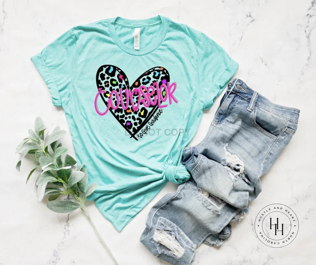 Leopard Heart- Counselor Graphic Tee - Merch Girls