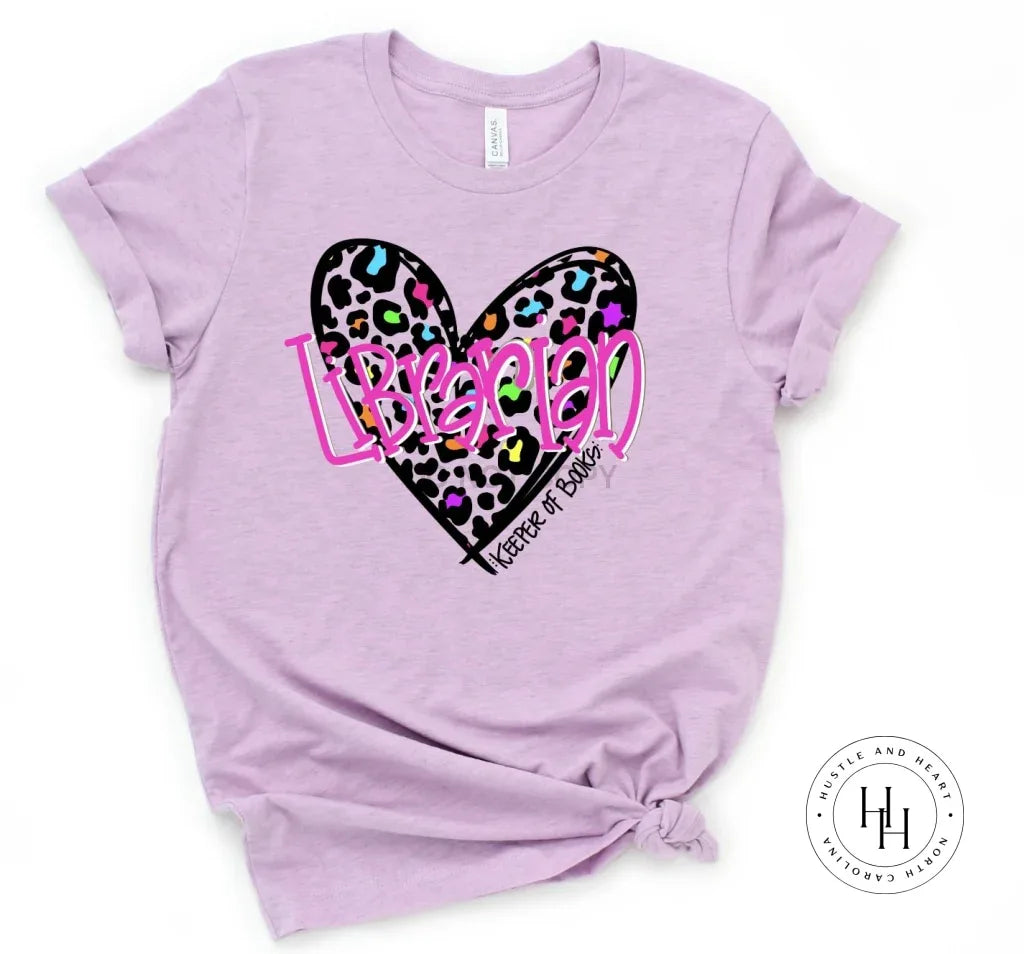 Leopard Heart- Librarian Graphic Tee - Merch Girls