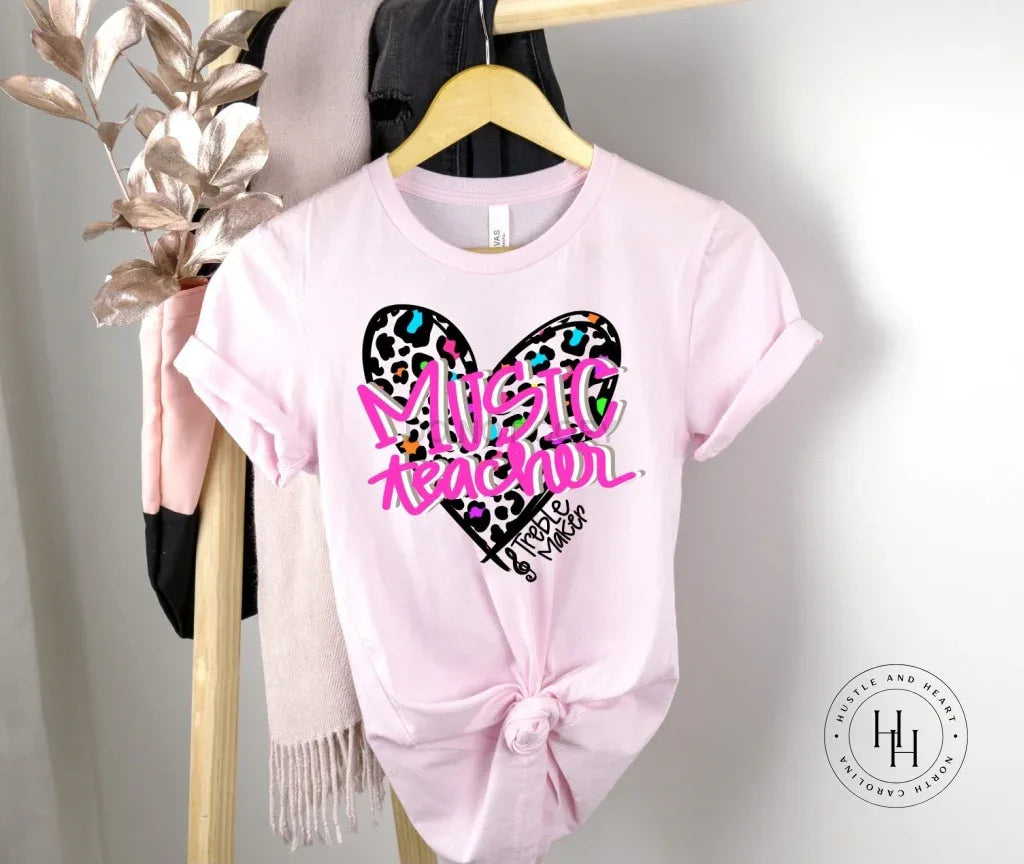 Leopard Heart- Music Teacher Graphic Tee - Merch Girls