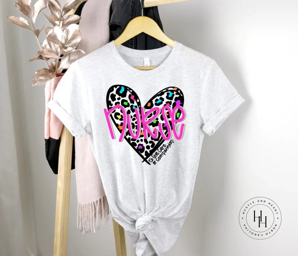 Leopard Heart- Nurse Graphic Tee - Merch Girls