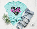 Leopard Heart- Teacher Graphic Tee - Merch Girls