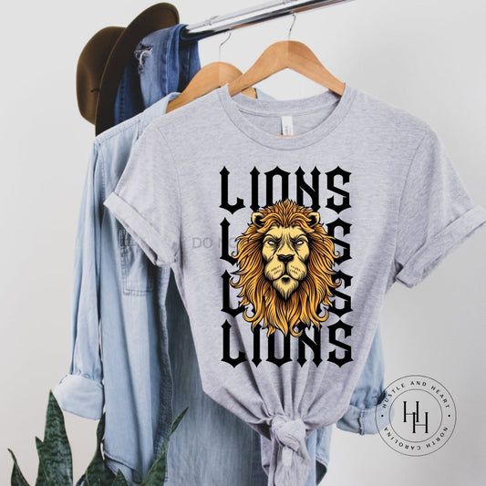 Lions Repeating Mascot Graphic Tee Shirt