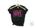 Love Yourself Hot Pink and Leopard Split Graphic Tee - Merch Girls