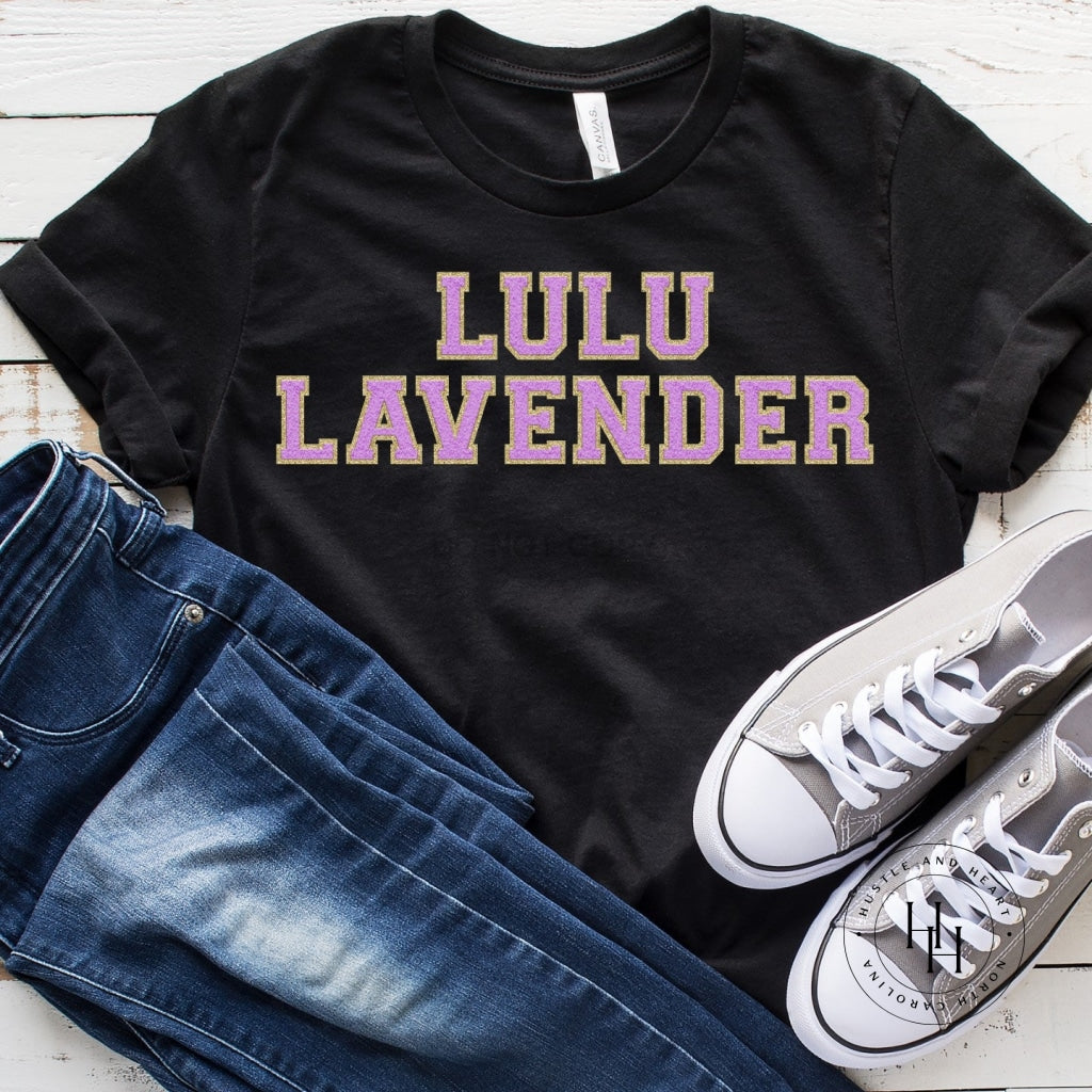 Lulu Lavender Faux Chenille Letters Graphic Tee