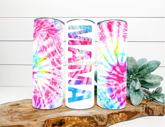 Mama Bright Tie Dye Completed 20Oz Skinny Tumbler Sublimation