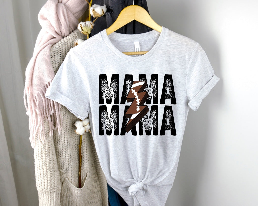 Mama Football Bolt Graphic Tee Shirt