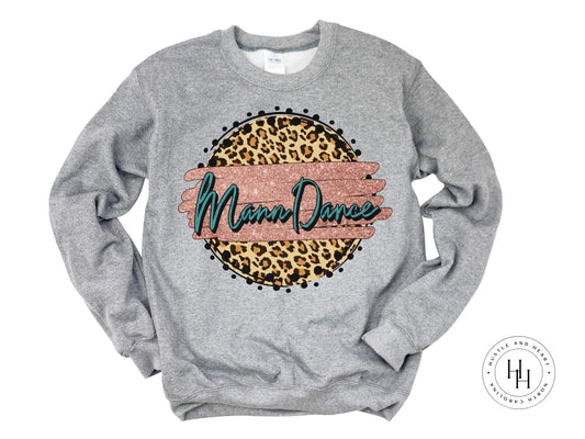 Mann Dance Pink/teal Tan Leopard Graphic Tee Shirt