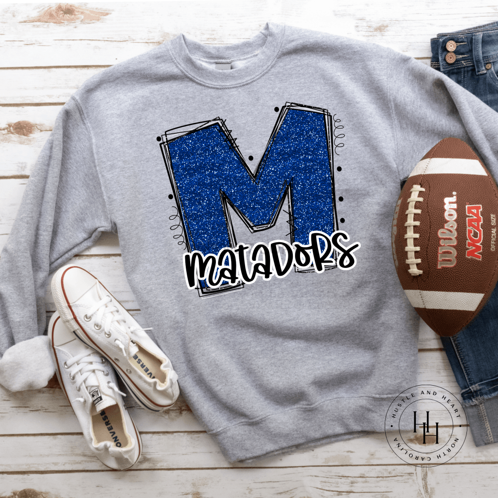 Matadors Glitter Varsity Doodle Graphic Tee Unisex Tee