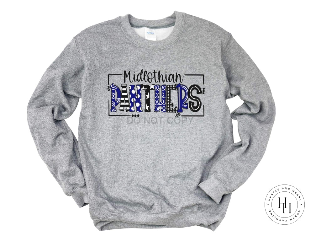 Midlothian Panthers Doodle Graphic Tee Youth Small / Unisex Sweatshirt