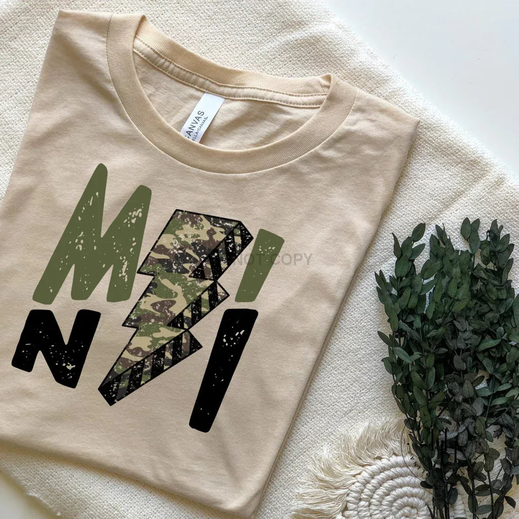Mini Camo Lightning Bolt Graphic Tee - Merch Girls