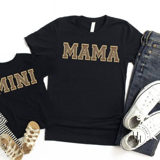 Mini Leopard Faux Chenille Letters Graphic Tee