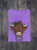 Highland Cow Mardi Gras Graphic Tee - Merch Girls