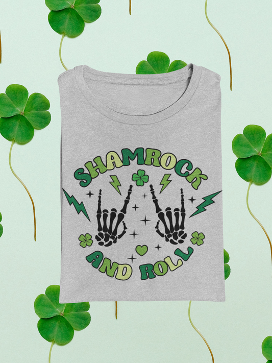 Shamrock and Roll St Patricks Graphic Tee