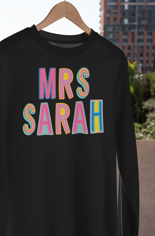 Mrs. Sarah Colorful Graphic Tee