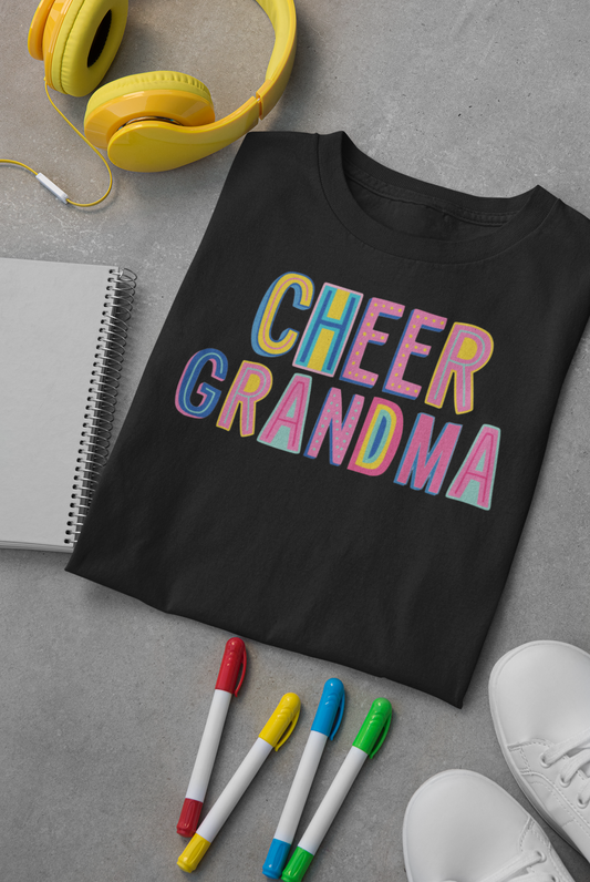 Cheer Grandma Colorful Graphic Tee