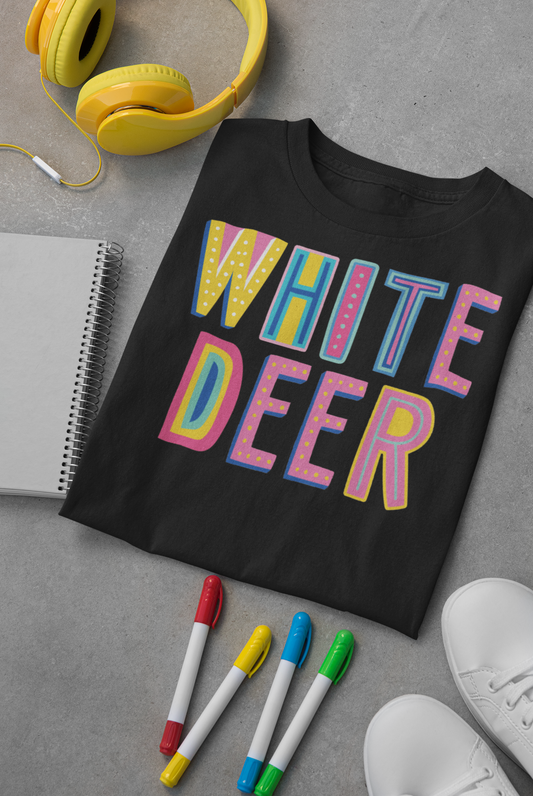 White Deer Colorful Graphic Tee