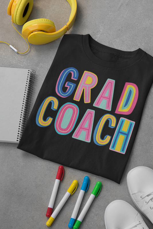 Grad Coach Colorful Graphic Tee