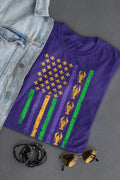 Mardi Gras Crawfish and Fleur-de-lis Flag New Orleans 2023 Graphic Tee - Merch Girls