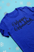 Happy Hanukkah Script Holiday Graphic Tee - Merch Girls