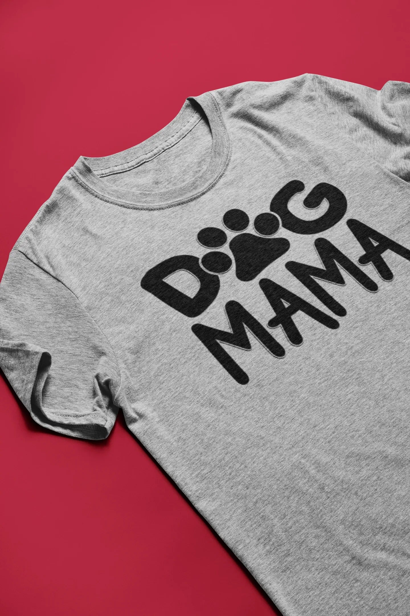 Dog Mama with Paw Graphic Tee - Merch Girls
