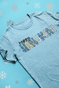Happy Hanukkah Doodle Letters Holiday Graphic Tee - Merch Girls