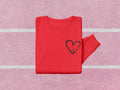 Doodle Heart Love Pocket Placement Valentine's Day Graphic Tee or Sweatshirt - Merch Girls