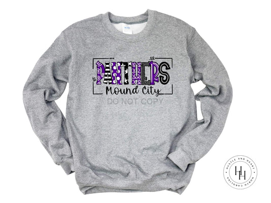 Mound City Panthers Purple/white/black Doodle Graphic Tee Unisex