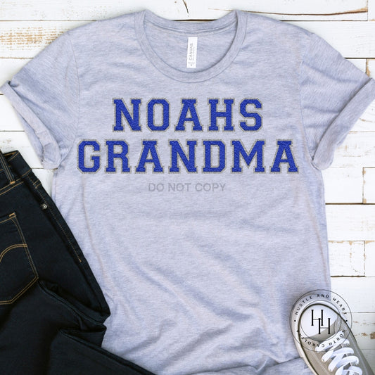Noahs Grandma Faux Chenille Letters Graphic Tee