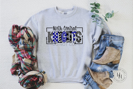 North Central Knights Doodle Graphic Tee Youth Small / Unisex Sweatshirt