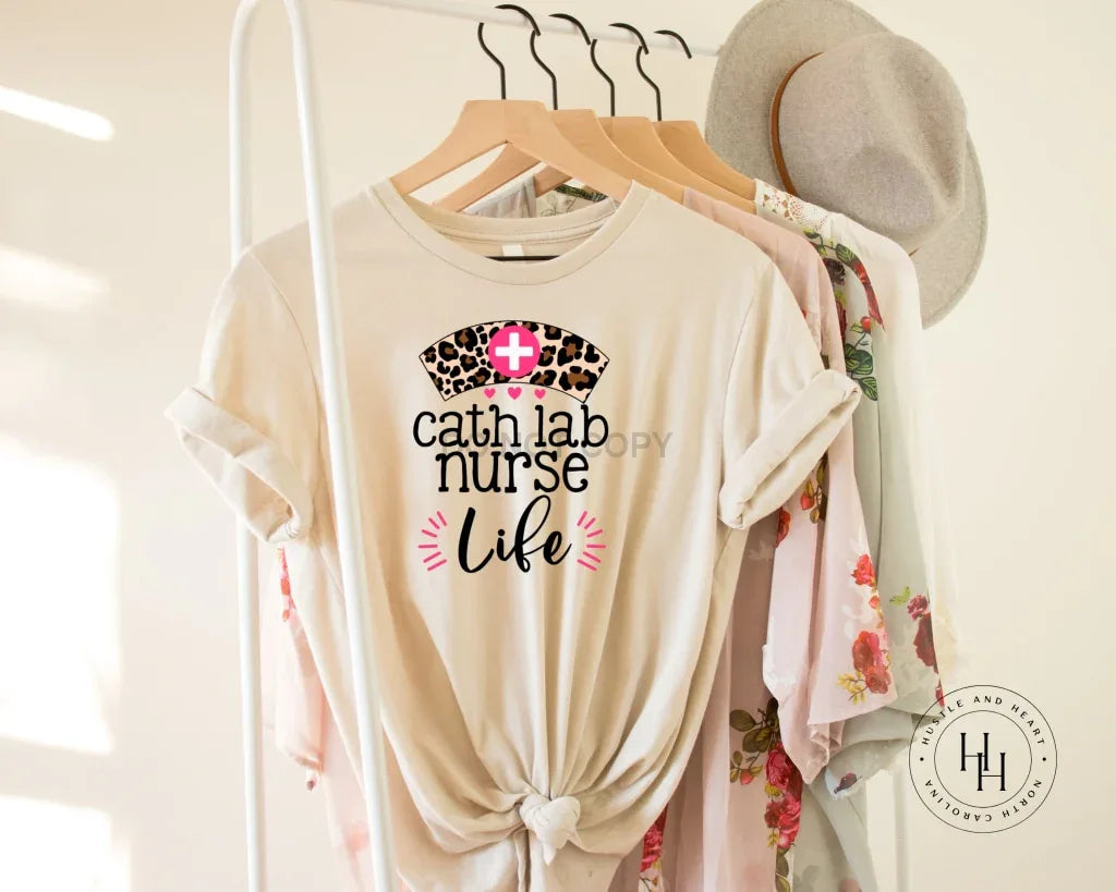 Nurse Life Leopard Hat Graphic Tee - Merch Girls