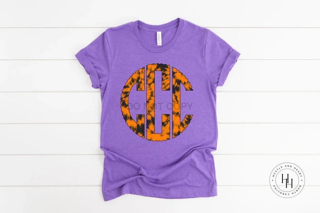 Orange and Black Monogram Graphic Tee - Merch Girls