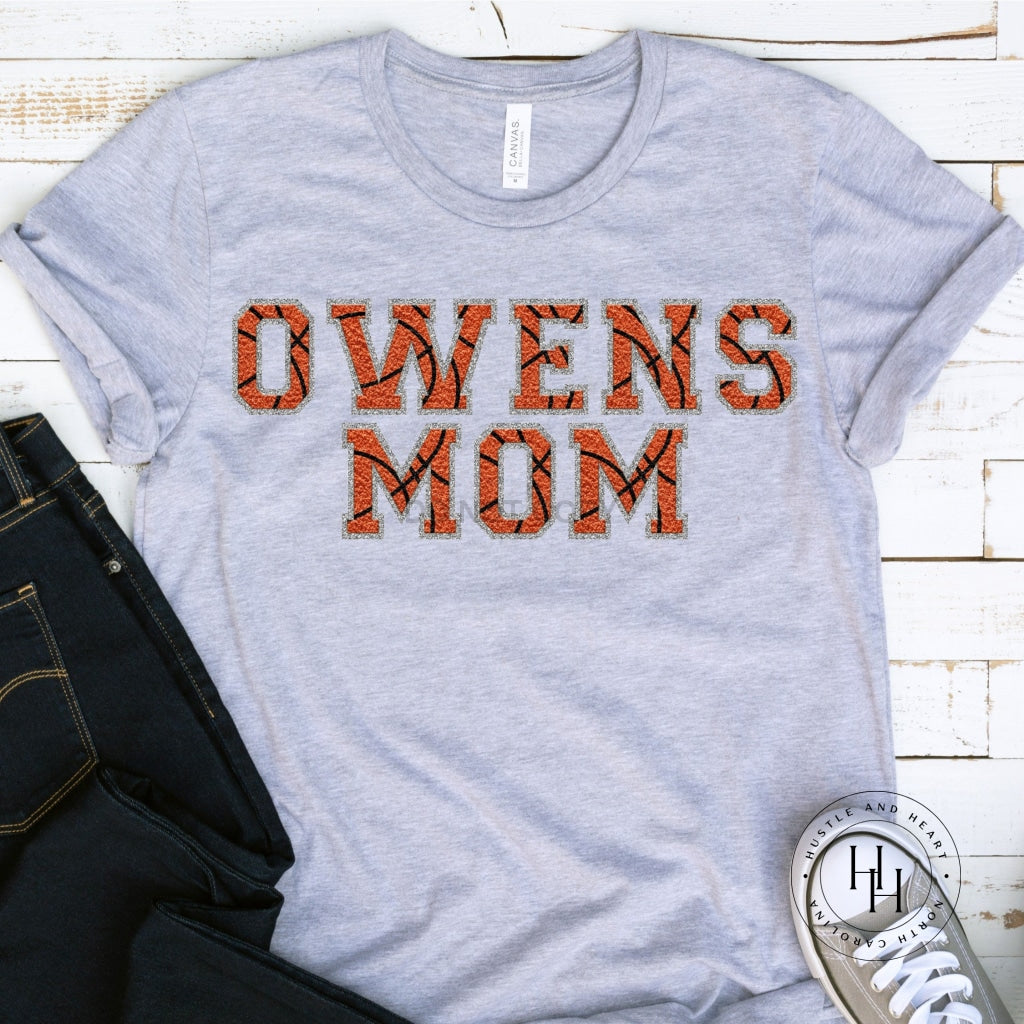 Owens Mom Faux Chenille Letters Graphic Tee