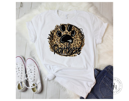 Panthers Leopard Circle Graphic Tee Shirt