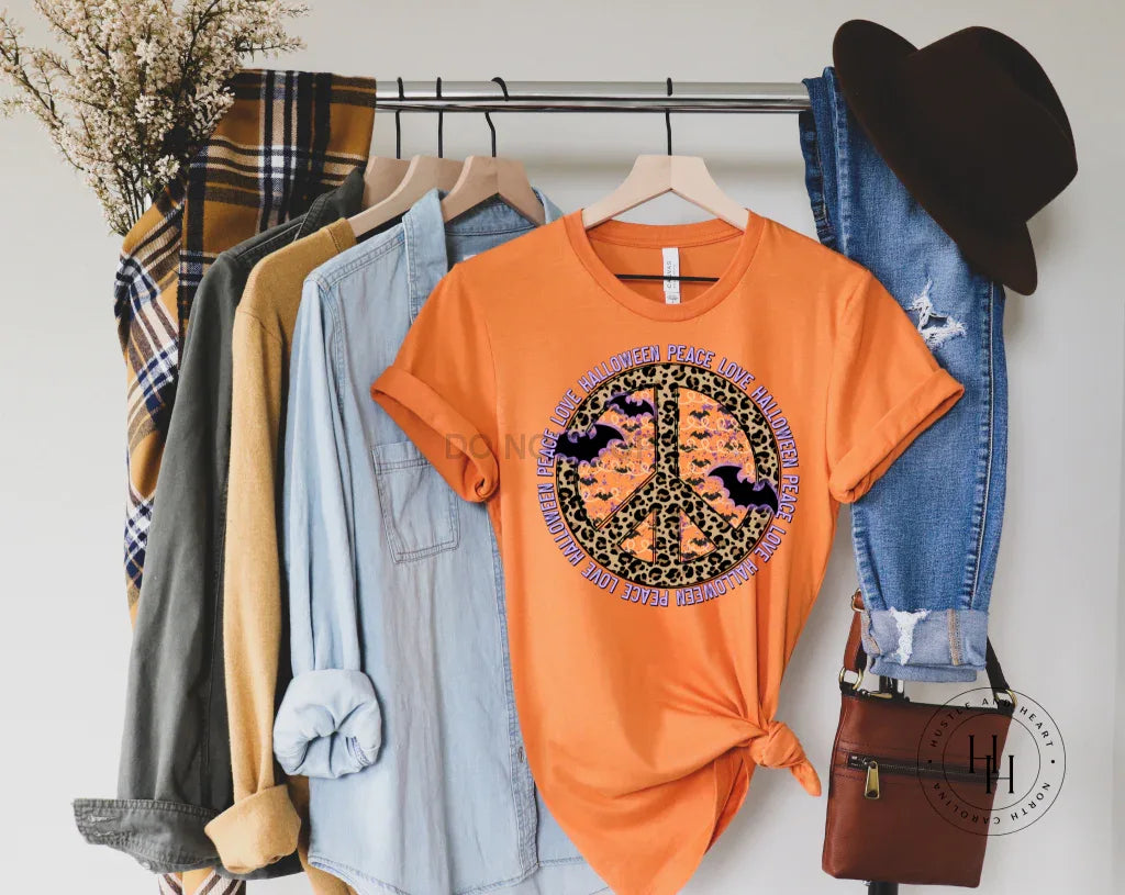 Peace Love Halloween Graphic Tee - Merch Girls