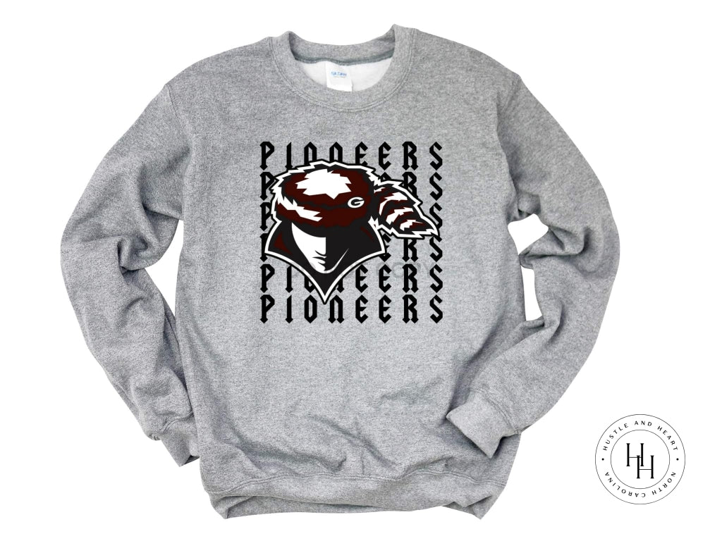 Pioneers Repeating Mascot Graphic Tee Youth Small / Unisex Sweatshirt Shirt