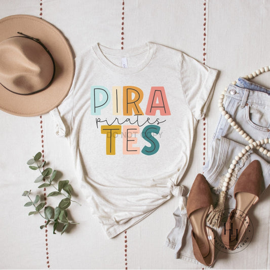 Pirates Water Color Graphic Tee Shirt
