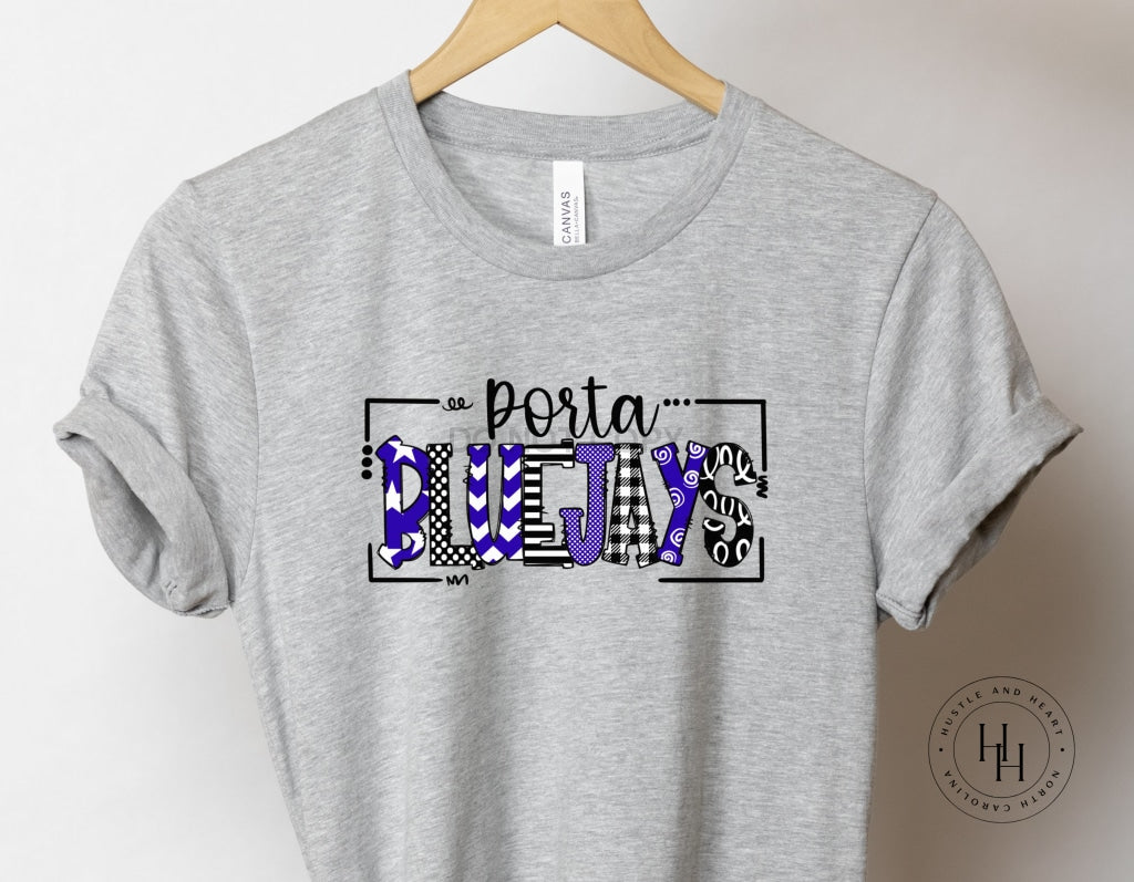 Porta Bluejays Doodle Graphic Tee Youth Small / Unisex Crew Neck