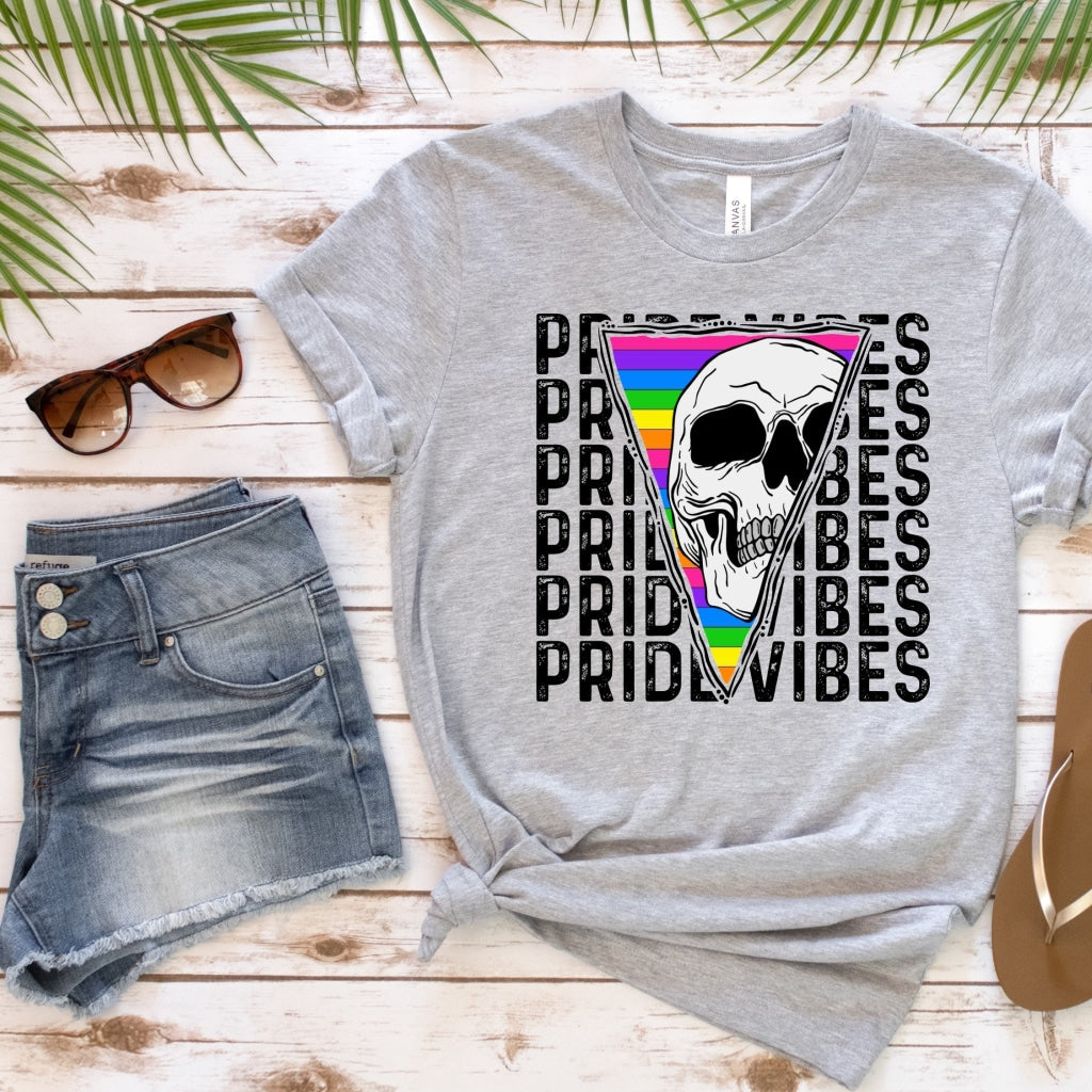 Pride Vibes Skull Graphic Tee