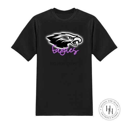 Purple Eagles Neon Mascot Dtg Tee