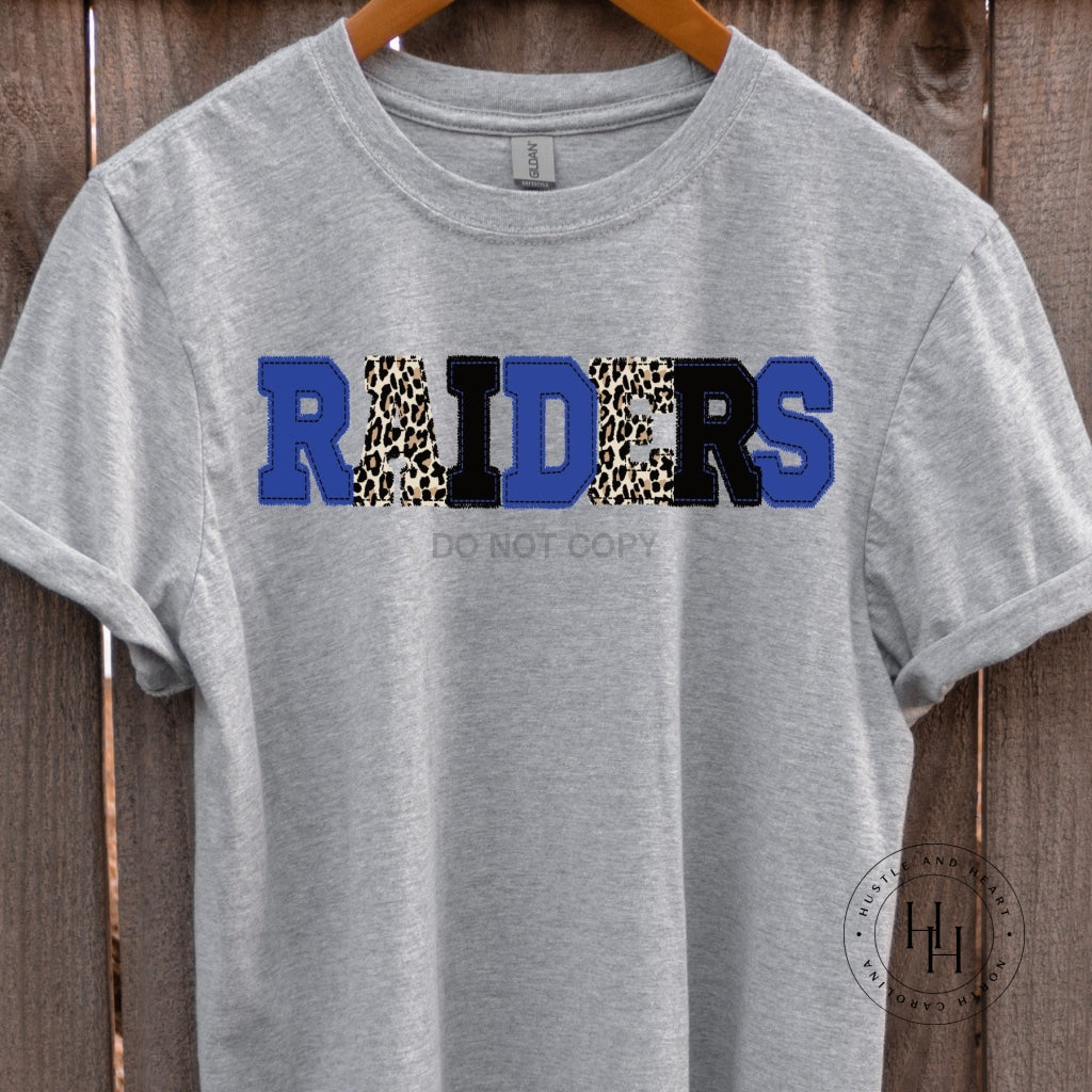 Raiders Blue/leopard Faux Applique Shirt