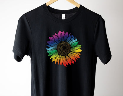 Rainbow Sunflower Pride Graphic Tee