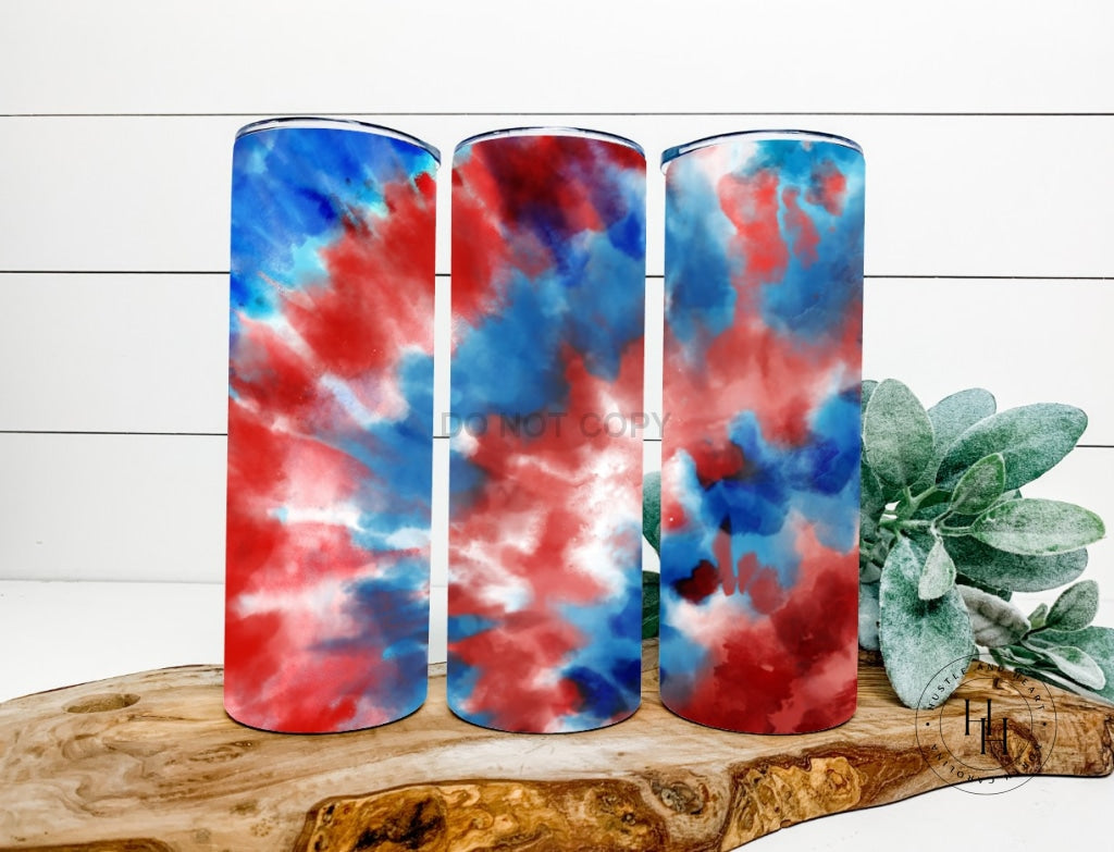 Red White Blue Tie Dye Completed 20Oz Skinny Tumbler Sublimation
