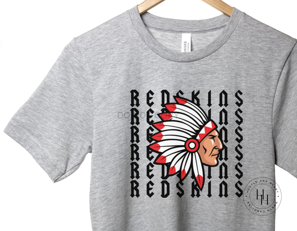 Redskins Repeating Mascot Graphic Tee Youth Small / Unisex Shirt