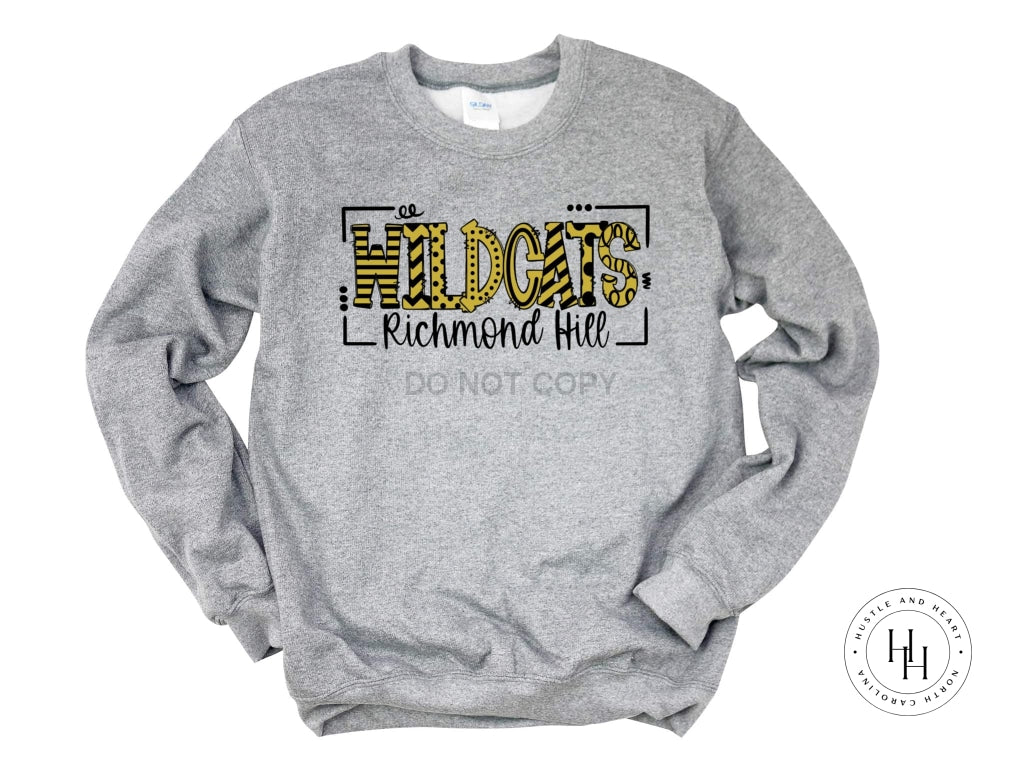 Richmond Hill Wildcats Doodle Graphic Tee Youth Small / Unisex Sweatshirt