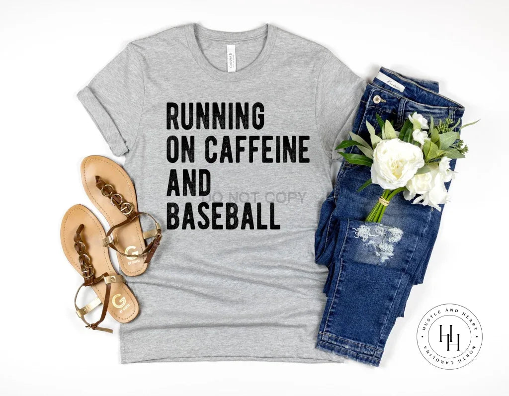 Running on Caffeine and Baseball Graphic Tee - Merch Girls