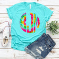Scalloped Tie Dye Monogram Graphic Tee - Merch Girls