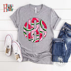 Scalloped Watermelon Monogram Graphic Tee - Merch Girls