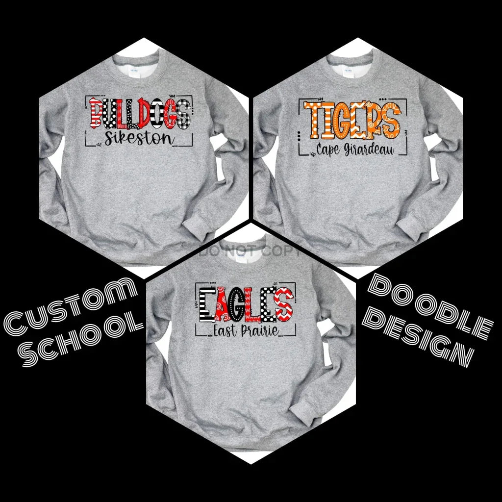 School Doodle Custom Design Mockup- No Physical Item! - Merch Girls