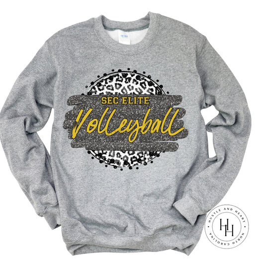 Sec Elite Volleyball Grey Leopard Graphic Tee Shirt