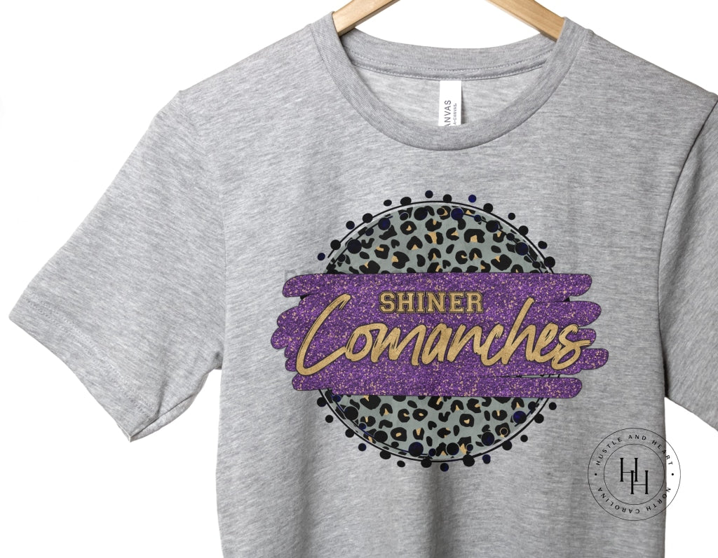 Shiner Comanches Leopard Circle Graphic Tee Shirt